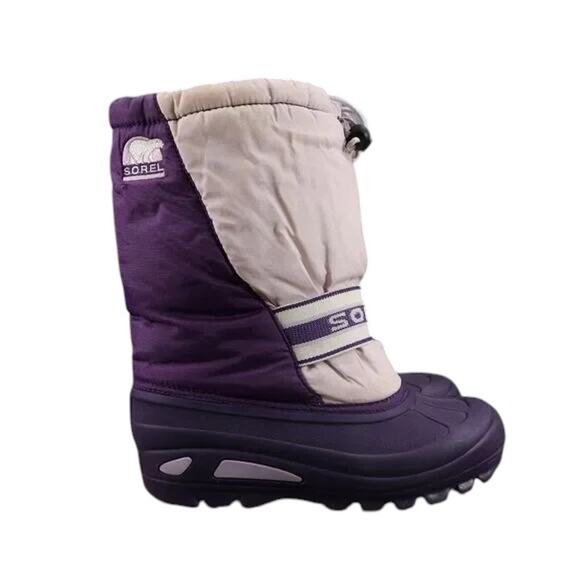 Sorel Shoes Kids 6 Boot Winter Snow Cub Purple Pull On Lined Warm Active Outdoor - Picture 2 of 16